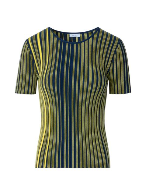 AKRIS Women's Striped Wool Rib-Knit Sweater - Cobalt