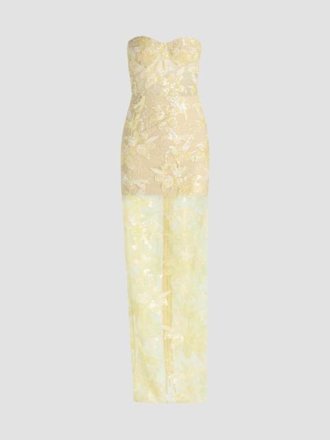 BRONX BANCO Women's Sequin-Embellished Sheath Maxi Dress - Buttery Yellow