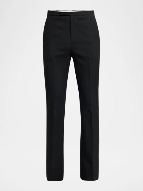 Alexander McQueen Men's Wool Slim Flare Flat-Front Trousers