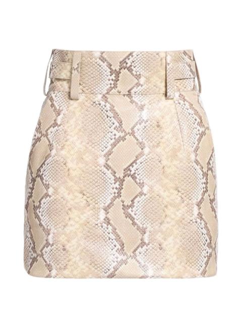 ELIE SAAB python-print belted mini skirt
