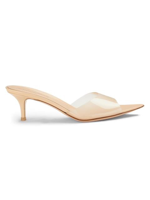 Gianvito Rossi Women's Elle 55MM Plexi Mules - Beige