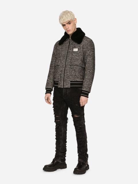 Dolce & Gabbana Loose black wash jeans with multiple rips