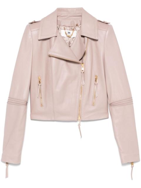 ELISABETTA FRANCHI contrasting-stitching biker jacket