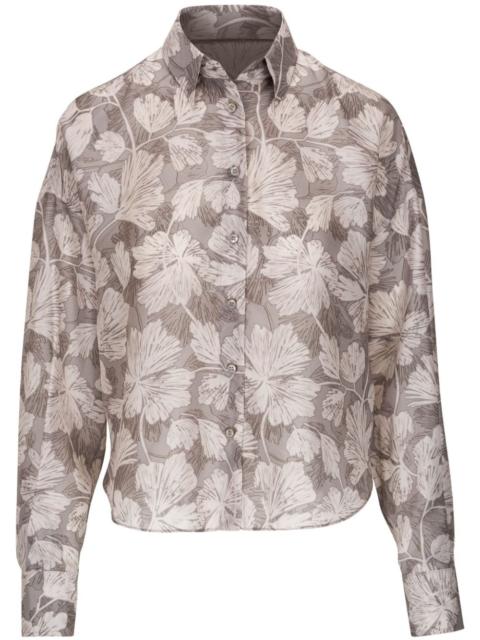 Brunello Cucinelli floral-print silk shirt