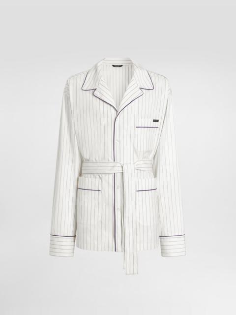 Dolce & Gabbana Striped poplin vanity robe