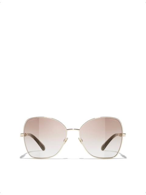 CHANEL CH4283 Butterfly-Frame Metal Sunglasses