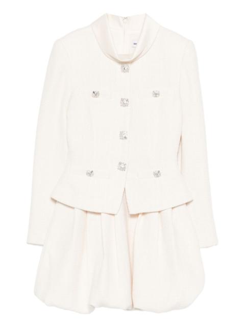 self-portrait bouclé collared mini dress