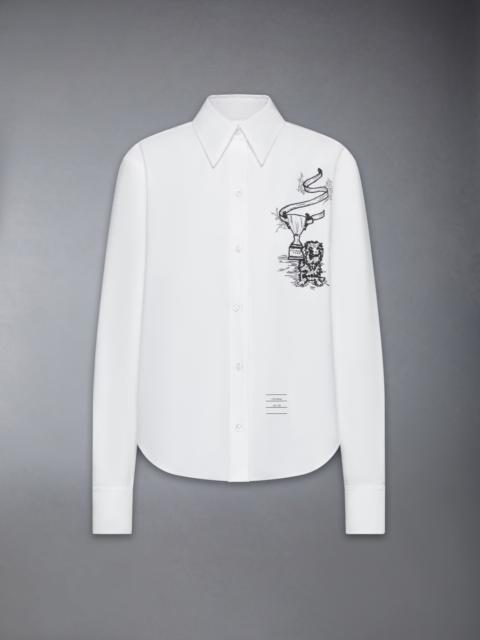 Thom Browne PENCIL STITCH HECTOR TROPHY EMBROIDERY SHIRT
