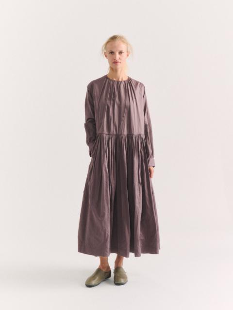 CASEY/CASEY POMME RUCHEE DRESS - TWIL COT SILK - CLAY