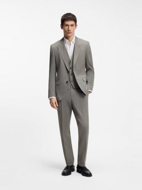HUGO THREE-PIECE SLIM-FIT SUIT IN WOOL-BLEND POPLIN