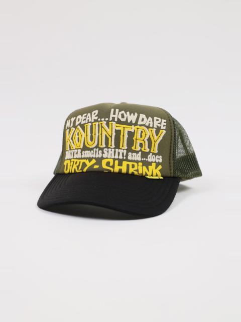 Kapital KOUNTRY DIRTY SHRINK TRUCKER CAP - DARK GREEN X BLACK