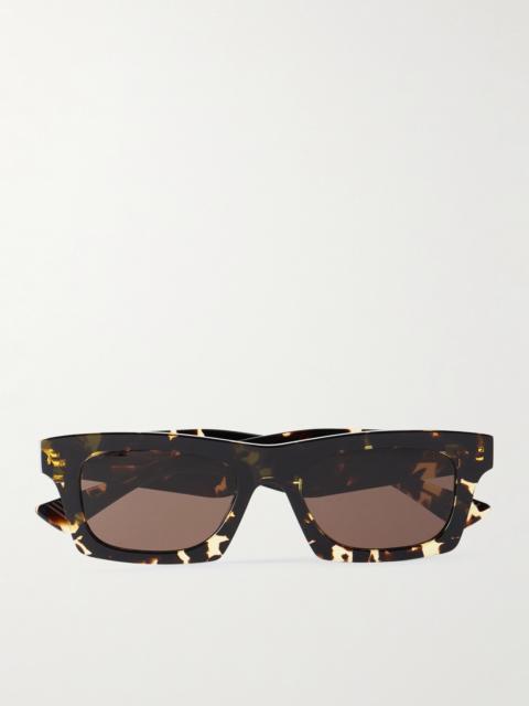 Bottega Veneta New Entry Square-Frame Tortoiseshell Recycled-Acetate Sunglasses