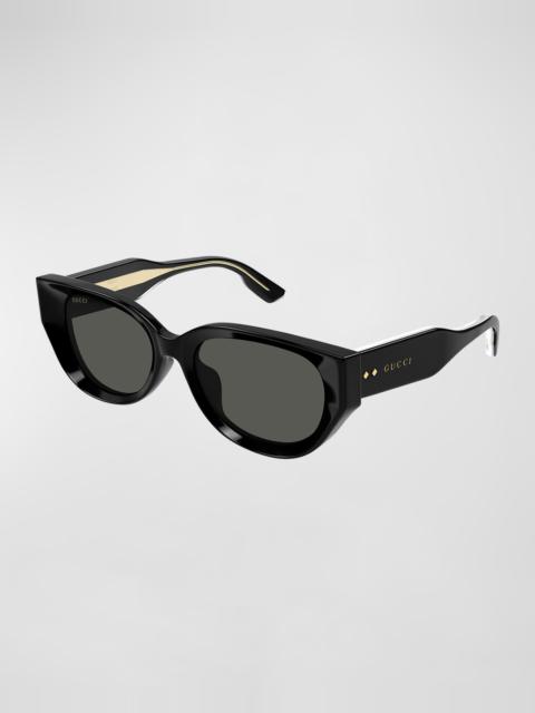 Beveled Recycled Acetate Cat-Eye Sunglasses