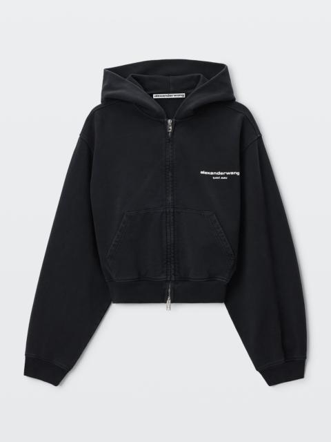 Alexander Wang LOGO PRINT ZIP-UP HOODIE
