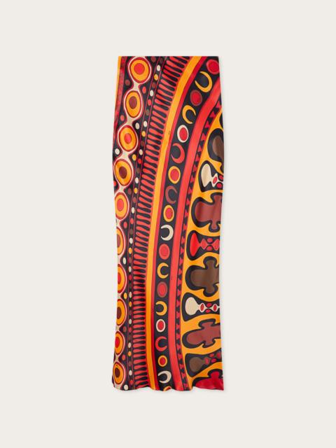 PUCCI SOLEIL PRINT ORANGE SATIN SKIRT