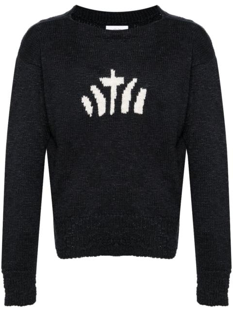 visvim intarsia-knit silk-blend jumper