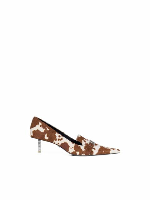 GCDS cow-print logo-plaque pumps