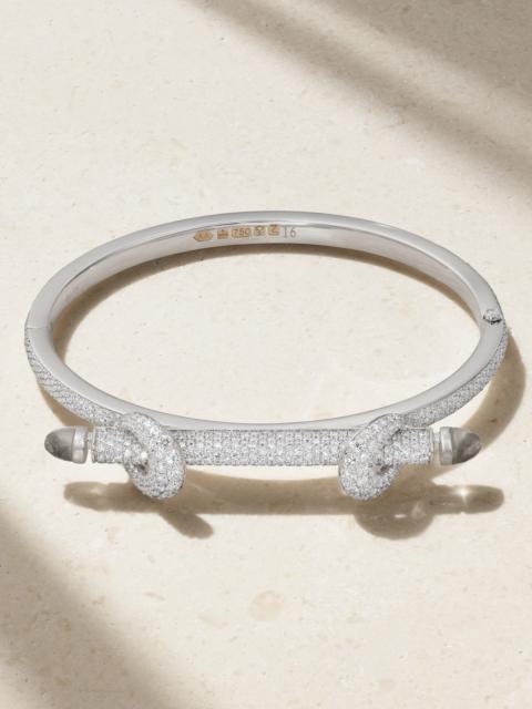 ANANYA Chakra Icon 18-karat White Gold, Diamond And Quartz Bangle