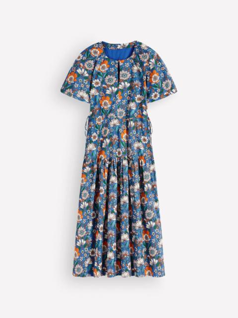 BODEN Draw Waist Fashion Dress-Multi, Floral Field