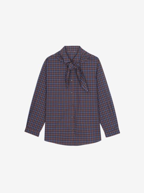 The Frankie Shop Bitry Scarf Shirt - Brown Plaid