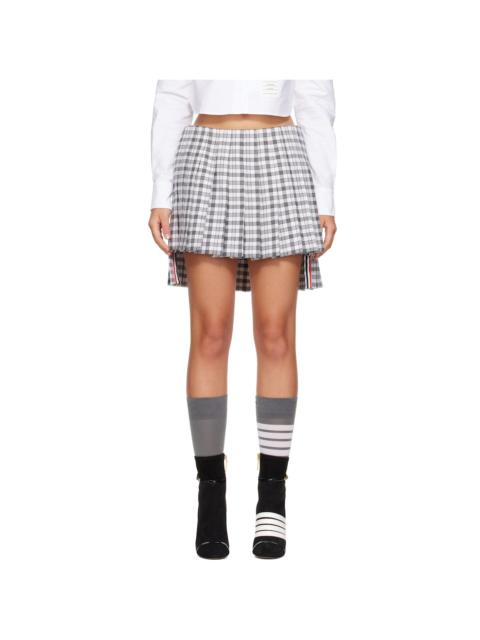 Thom Browne Gray Gunclub Heavy Twill Low Rise Pleated Miniskirt