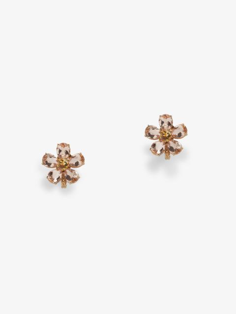 Dolce & Gabbana Red gold flower earrings