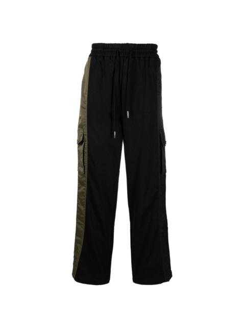 contrast straight-leg cargo trousers