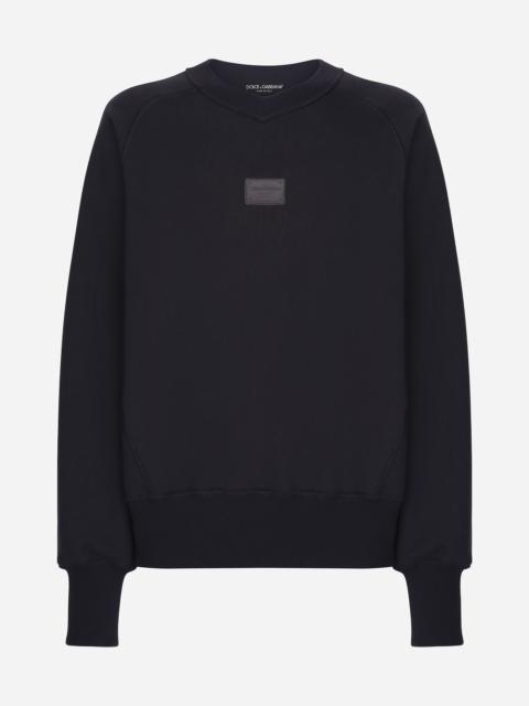 Dolce & Gabbana Round-neck sweatshirt with Dolce&Gabbana logo tag