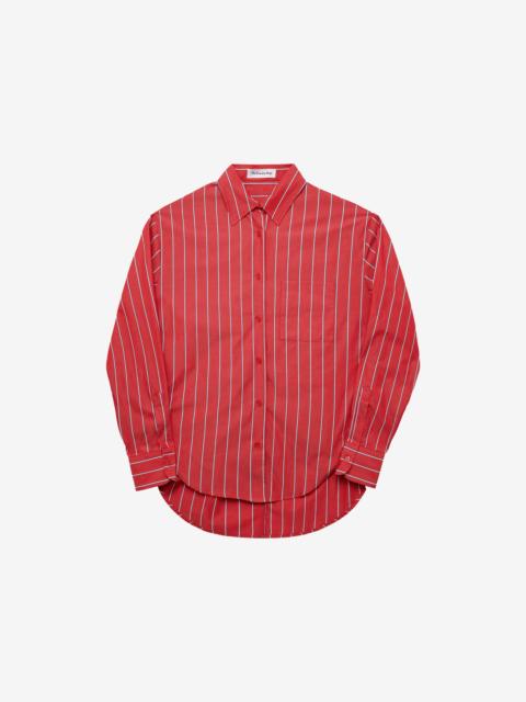 The Frankie Shop Lui Striped Cotton Shirt - Red/White Stripe