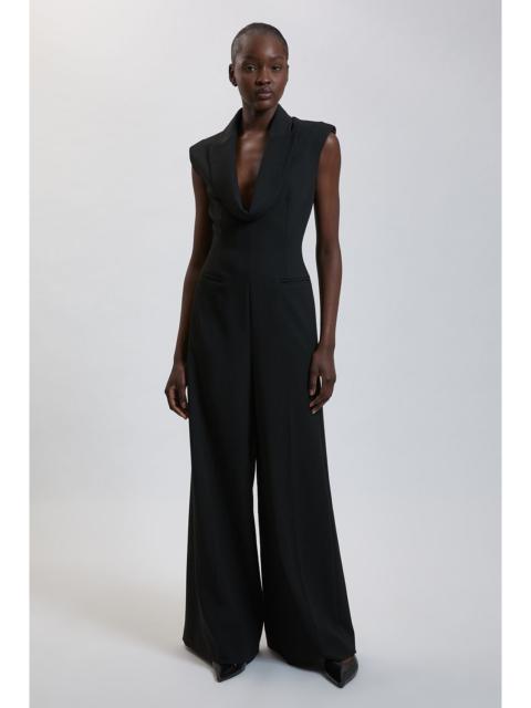 KAREN MILLEN Drape Cowl Neck Tailored Jumpsuit