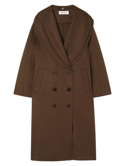 RÓHE Women's Double-Faced Wool Scarf Coat - Taupe