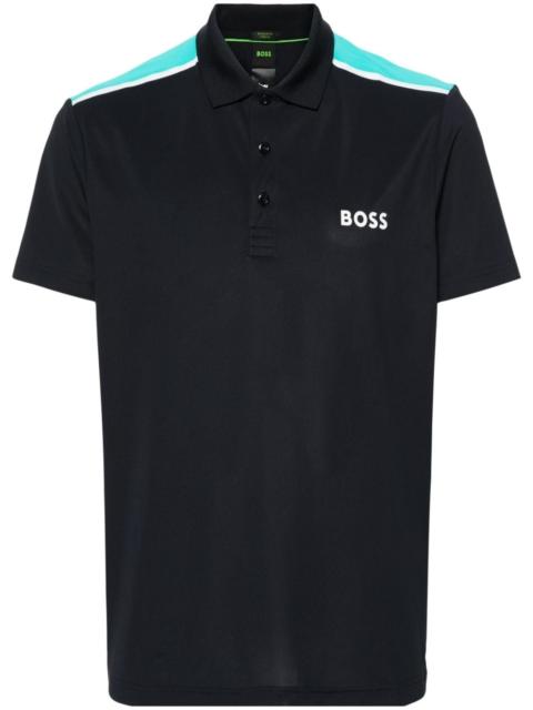 BOSS 로고 인쇄 폴로 셔츠