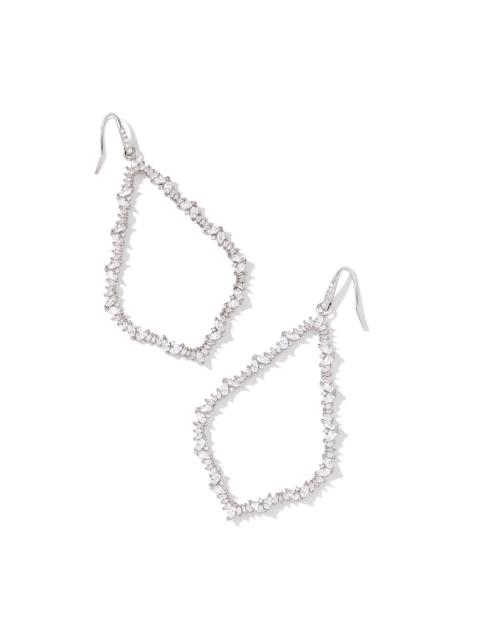 KENDRA SCOTT Sophee Silver Crystal Open Frame Earrings in White CZ