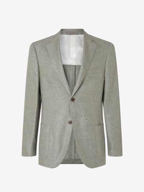 CORNELIANI Green linen and lyocell jacket