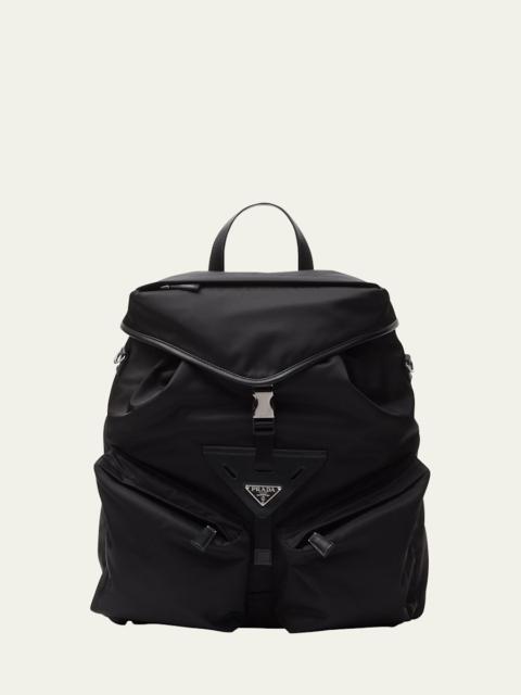 Prada Men's Re-Nylon and Leather Backpack
