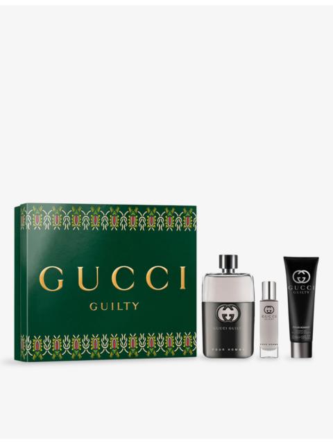 GUCCI Guilty Pour Homme Eau de Toilette for Men and Shower Gel Trio Gift Set