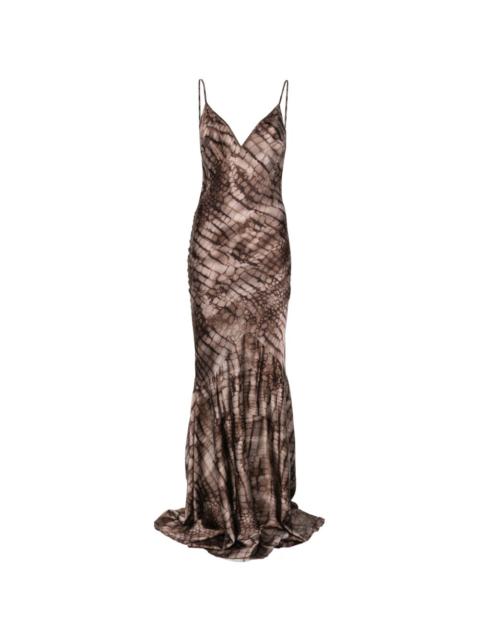 ELISABETTA FRANCHI V-neck printed maxi dress