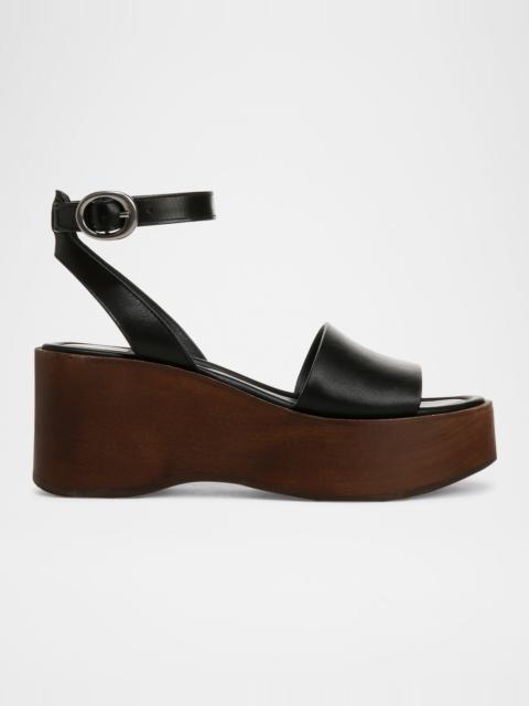 Vince Phillipa Leather Clog Platform Sandals