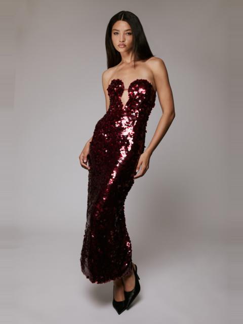 BARDOT Braya Sequin Midi Dress In Famous Red