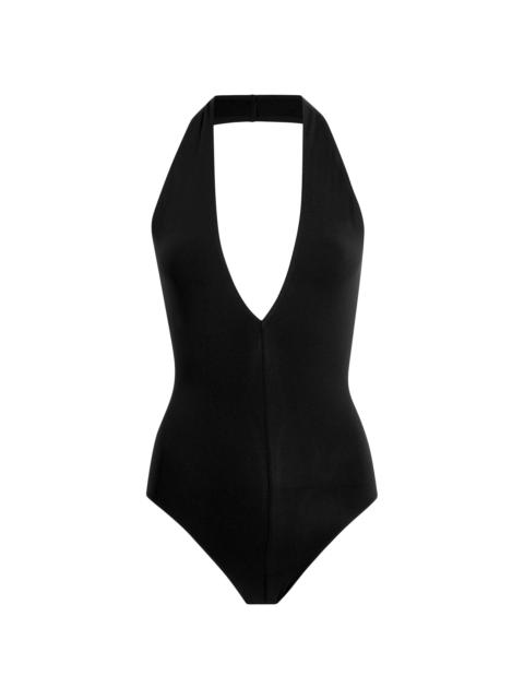 commando Women's Ballet Deep Plunge Halterneck Bodysuit - Black