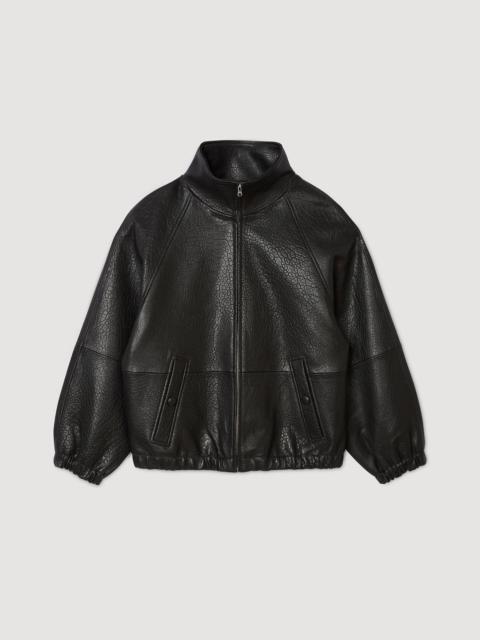 Sandro OVERSIZED LEATHER JACKET