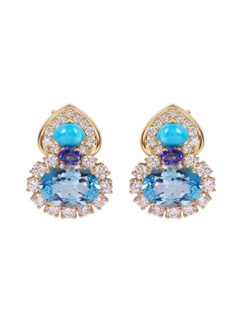 Marina B Blue Topaz Diamond Turquoise Gina Earrings