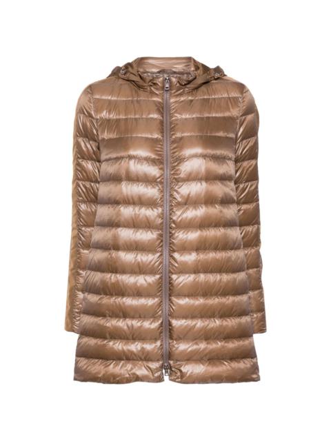 A-line quilted hooded jacket