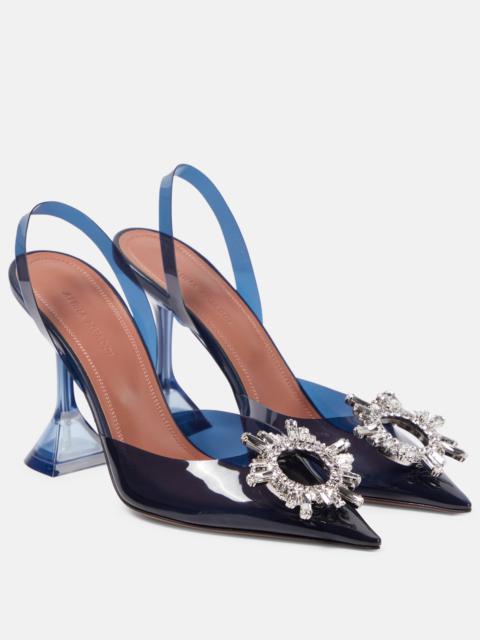 Begum embellished PVC slingback pumps