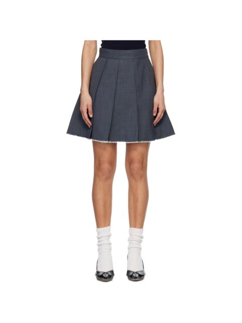 SHUSHU/TONG SSENSE Exclusive Gray Pleated Raw Hem Miniskirt
