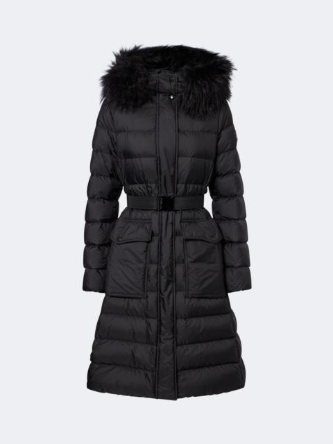 Moncler Shearling-trimmed down coat