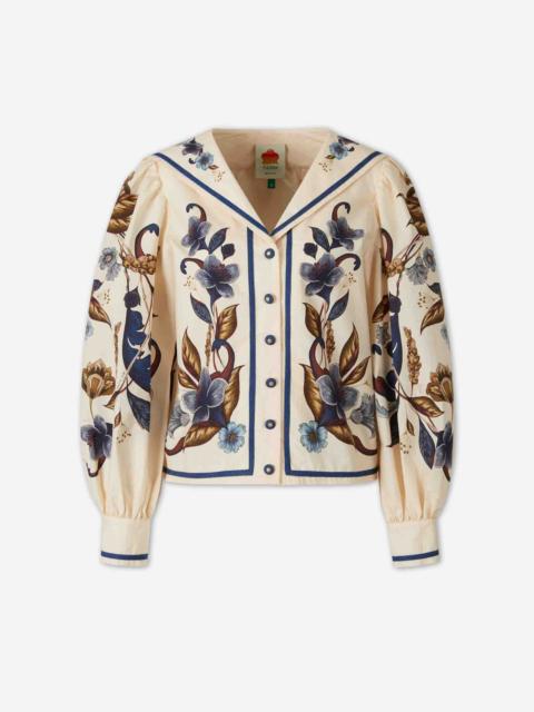 FARM RIO PRINTED COTTON BLOUSE