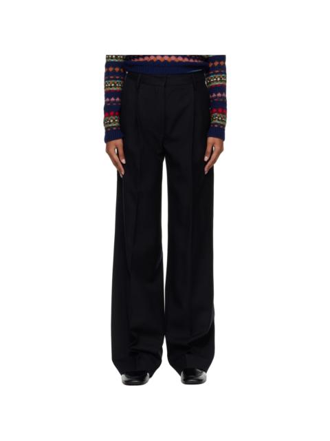 Dries Van Noten Black Wool Trousers
