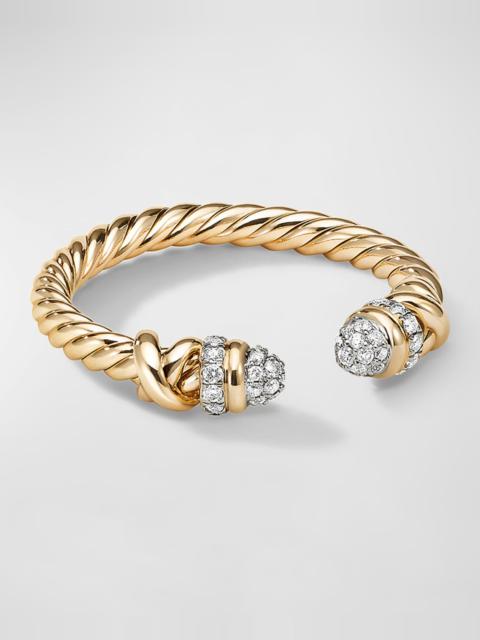 DAVID YURMAN Petite Helena Open Ring with Diamonds in 18K Gold, 2.5mm