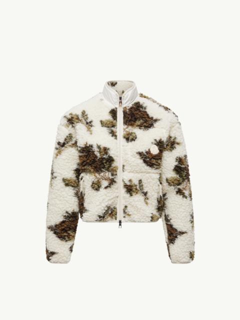 Floral Print Padded Wool Blend Sweater